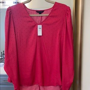 Banana Republic Pink puff sleeve blouse